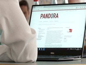 Website des PANDORA-Projekts auf einem Laptop